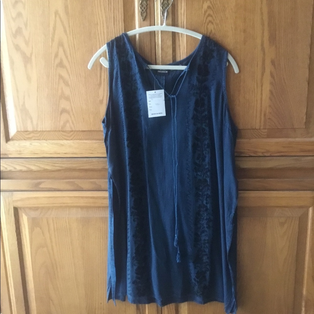 Navy embroidered dress/tunic
